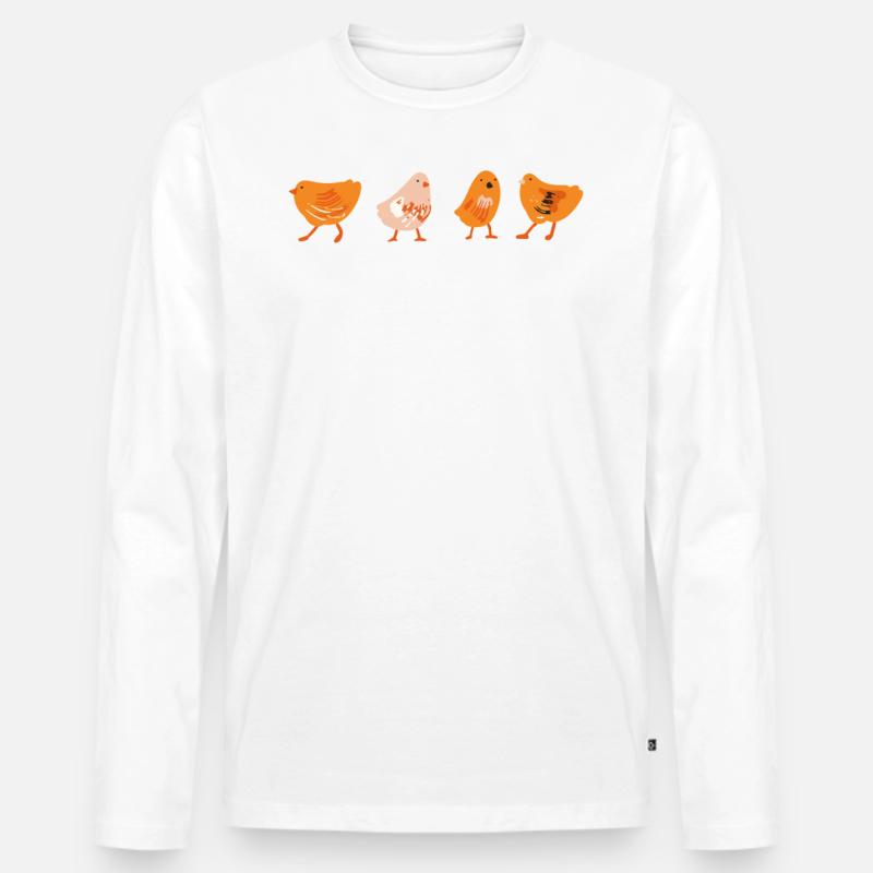 Hühnerstall Huhn Vogel - Männer Premium Bio Langarmshirt - Weiß