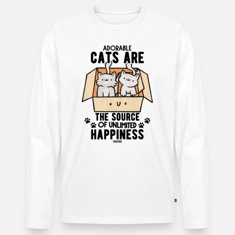 Kinderkatzen - Männer Premium Bio Langarmshirt - Weiß