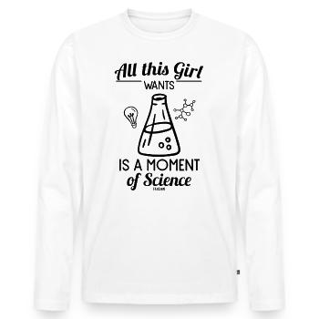 Frau Wissenschaft Labor Chemie - Männer Premium Bio Langarmshirt - Weiß - Vorne - Nico (187cm)