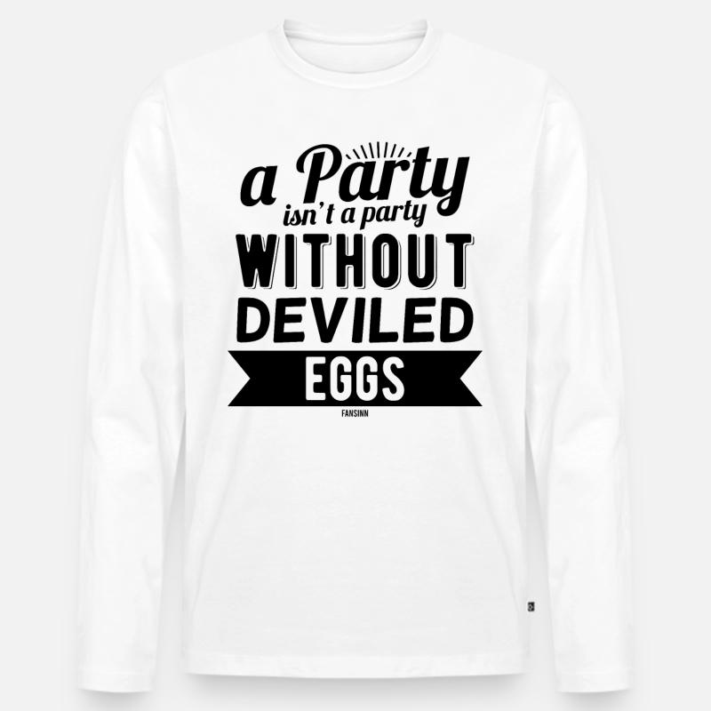 gefüllte Eier - Männer Premium Bio Langarmshirt - Weiß