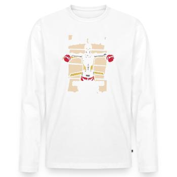 Certains héros portent des capes Certains héros portent de la boxe Glo - T-shirt manches longues Premium bio Homme - blanc - Devant - Nico (187cm)