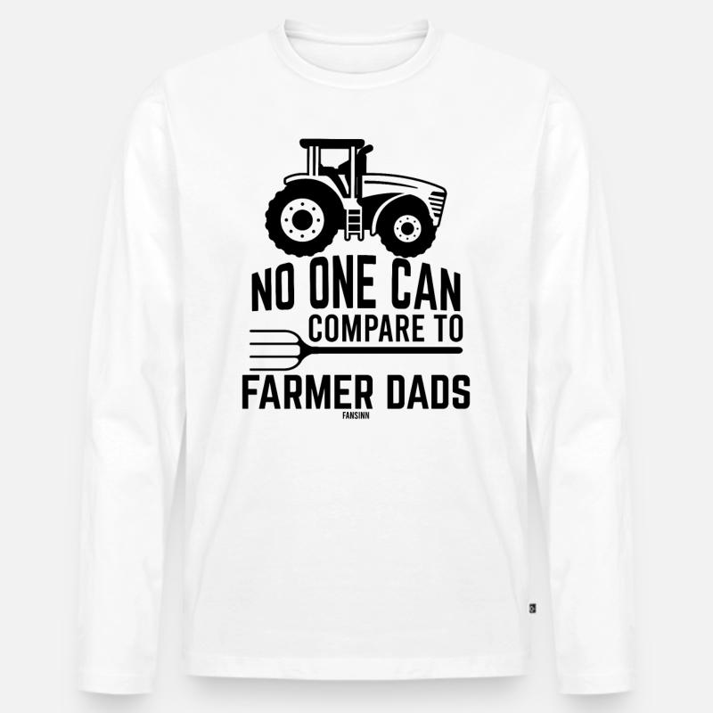 Farmer Dad Acker Bauer Geschenk - Männer Premium Bio Langarmshirt - Weiß