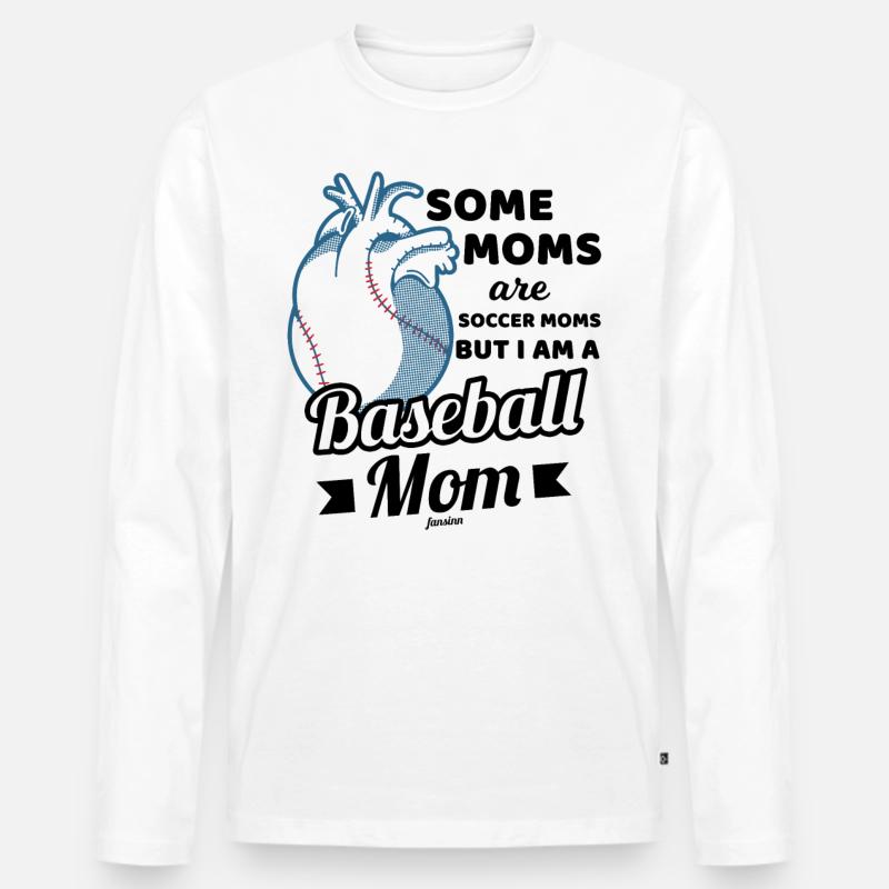 Baseball Mutter Sport Geschenk - Männer Premium Bio Langarmshirt - Weiß