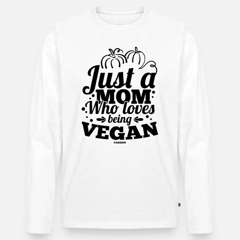 vegane Mutter - Männer Premium Bio Langarmshirt - Weiß