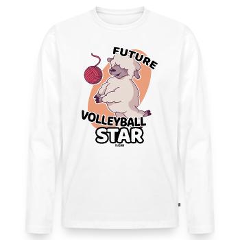 Future star du volleyball moutons enfant bébé - T-shirt manches longues Premium bio Homme - blanc - Devant - Nico (187cm)