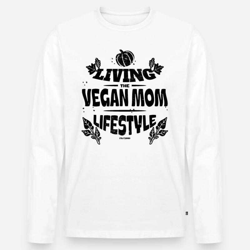 coole vegane Mutter - Männer Premium Bio Langarmshirt - Weiß