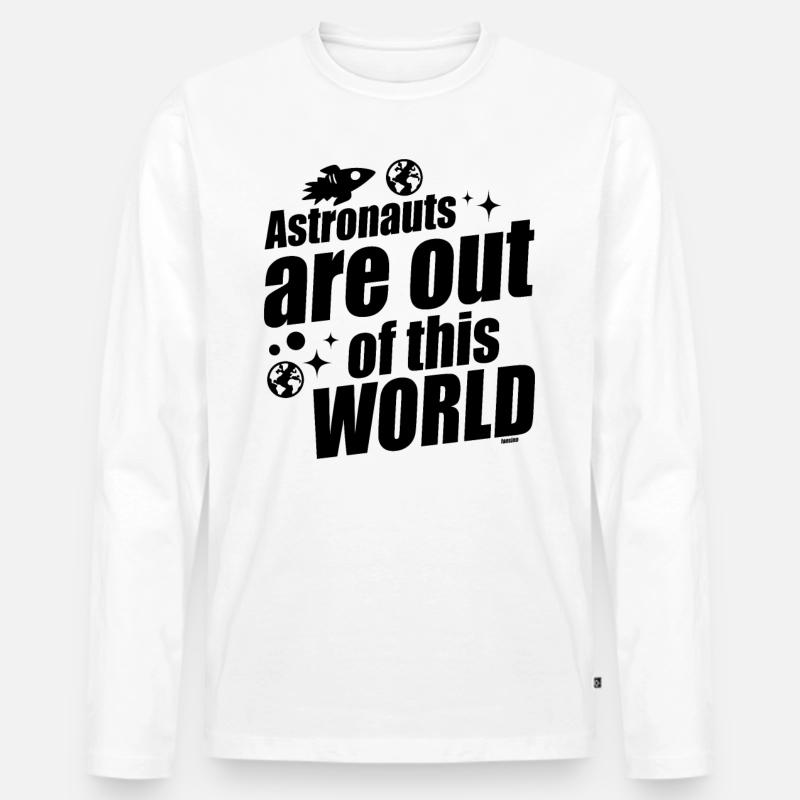 Astronaut Space Rocket Gift Idea - Men's Premium Organic Long Sleeve Shirt - white