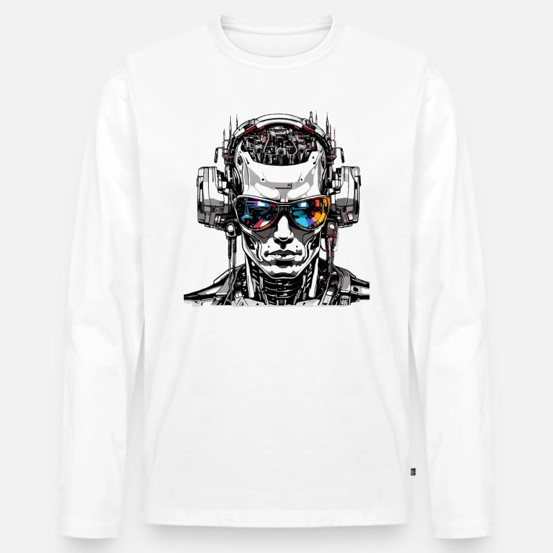 Android, Cyborg Deejay, TRANCE Men's Premium Organic Long Sleeve Shirt