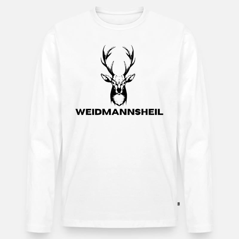 Weidmannsheil Jagd Jäger - Männer Premium Bio Langarmshirt - Weiß