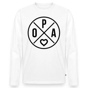 Opa mit Herz Großvater Opa - Männer Premium Bio Langarmshirt - Weiß - Vorne - Nico (187cm)