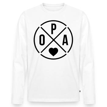 Opa mit Herz Großvater Opa - Männer Premium Bio Langarmshirt - Weiß - Vorne - Nico (187cm)