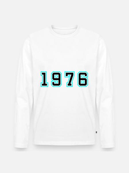 1976 Year Birthday - Men's Premium Organic Long Sleeve Shirt - white
