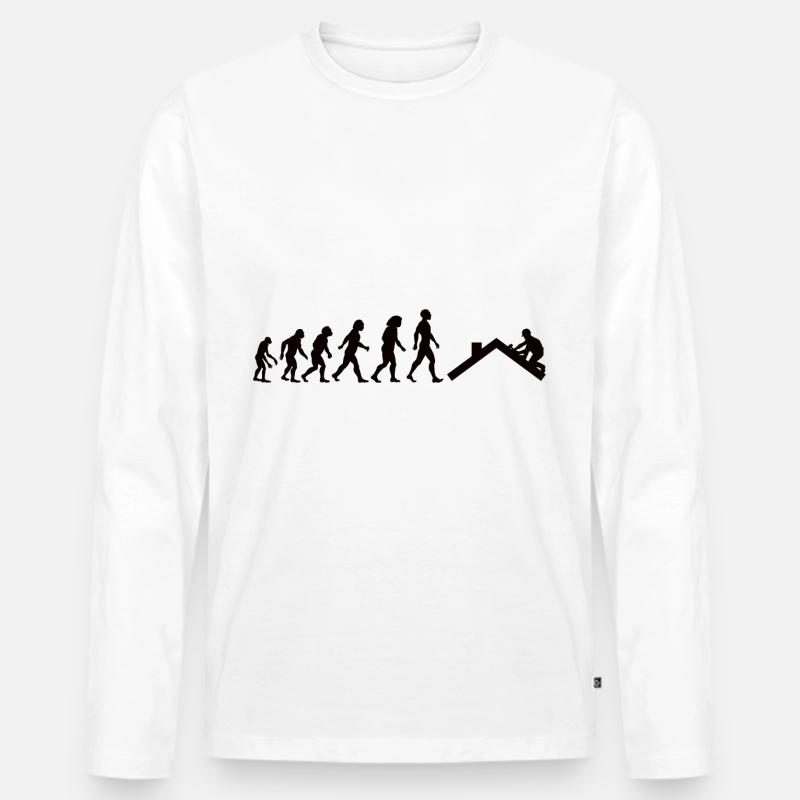 Dachdecker Zimmermann Dach Handwerker - Männer Premium Bio Langarmshirt - Weiß