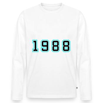 1988 Year Birthday - Men's Premium Organic Long Sleeve Shirt - white - Front - Nico (187cm)