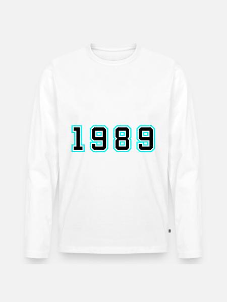 1989 Year Birthday - Men's Premium Organic Long Sleeve Shirt - white