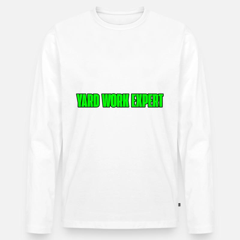 Yard Work Expert 3 - Männer Premium Bio Langarmshirt - Weiß