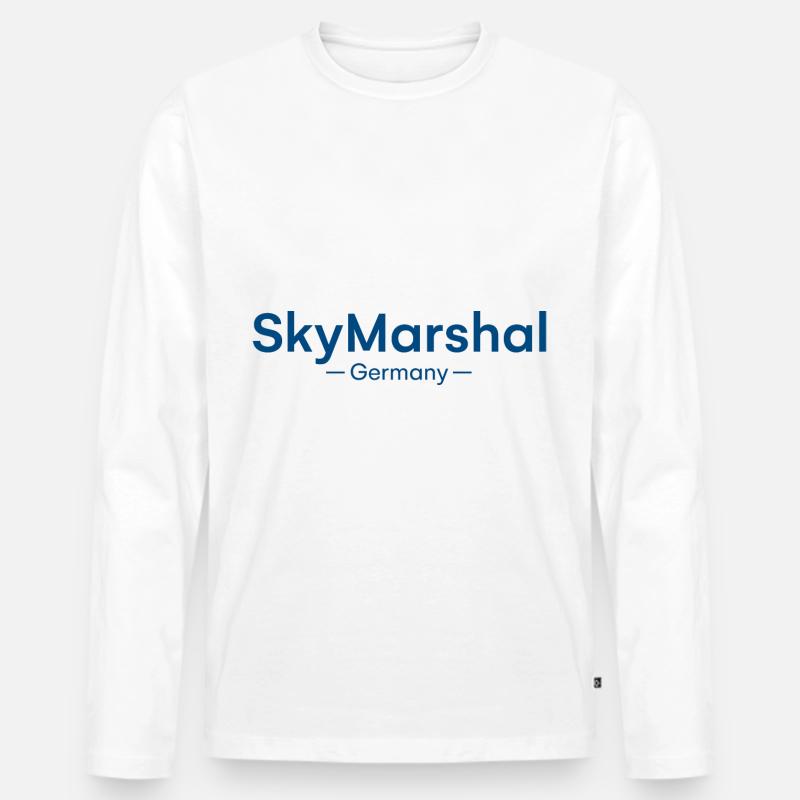 Sky Marshal Germany Luftfahrt - Männer Premium Bio Langarmshirt - Weiß
