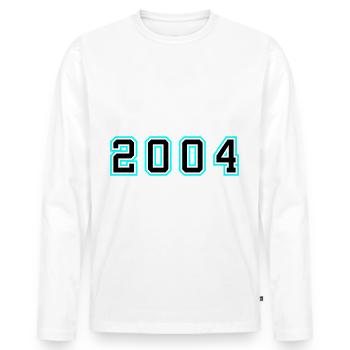2004 Jahr Geburtstag - Männer Premium Bio Langarmshirt - Weiß - Vorne - Nico (187cm)