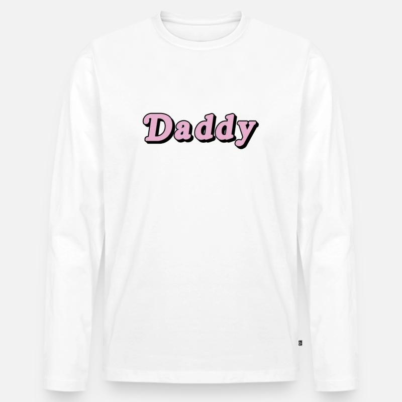 Papa - Männer Premium Bio Langarmshirt - Weiß