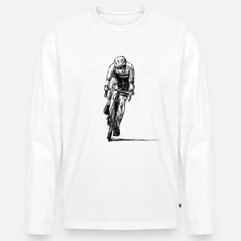 Rennräder - Männer Premium Bio Langarmshirt - Weiß