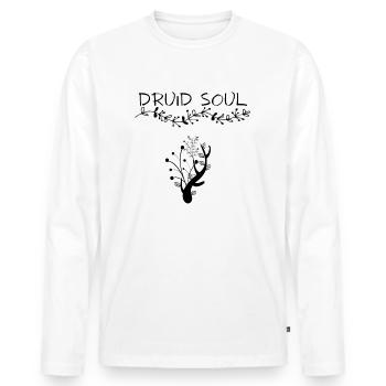 Druid Soul - Men's Premium Organic Long Sleeve Shirt - white - Front - Nico (187cm)