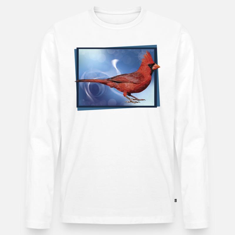 Der nördliche Kardinal - Männer Premium Bio Langarmshirt - Weiß