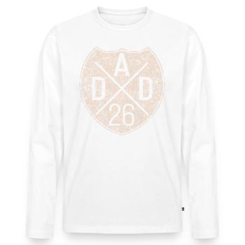 Papa 2026 Dad 26 Vater Baby Papa 2026 geschenk - Männer Premium Bio Langarmshirt - Weiß - Vorne - Nico (187cm)