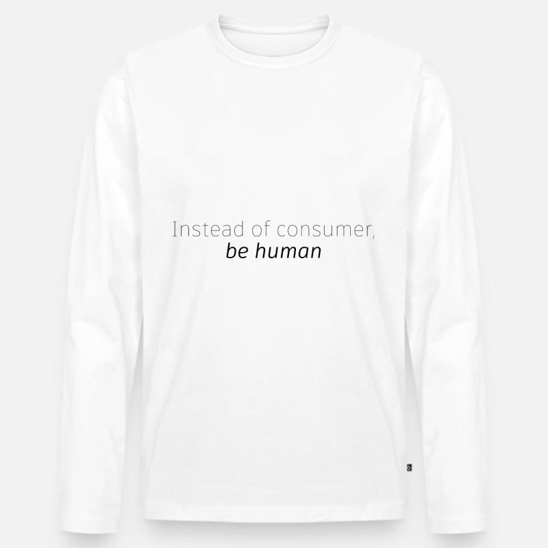 Minimalismus - Männer Premium Bio Langarmshirt - Weiß