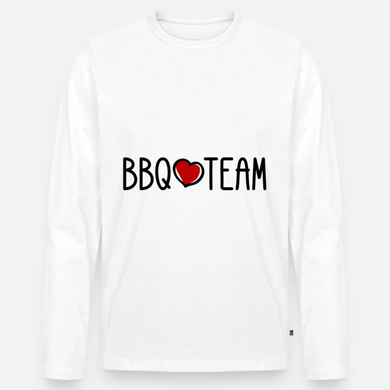 BBQ Grill Team - Männer Premium Bio Langarmshirt - Weiß