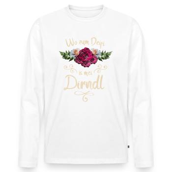 Lustiger Dirndl Spruch für Biertrinker Geschenk - Männer Premium Bio Langarmshirt - Weiß - Vorne - Nico (187cm)