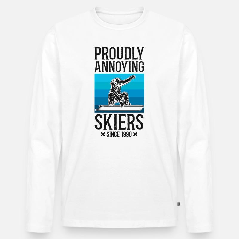 Snowboarding Snowboard Ski Skiing - Männer Premium Bio Langarmshirt - Weiß