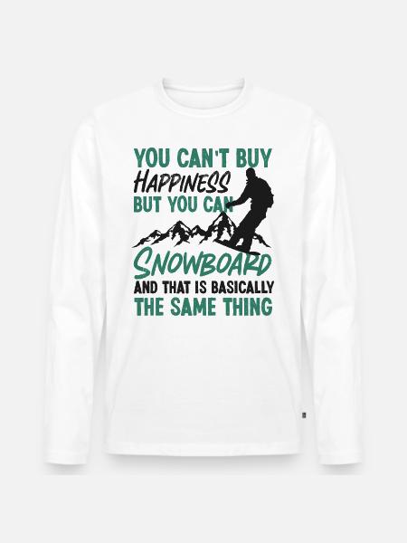 Snowboarding Snowboard You Can'T - Men's Premium Organic Long Sleeve Shirt - white