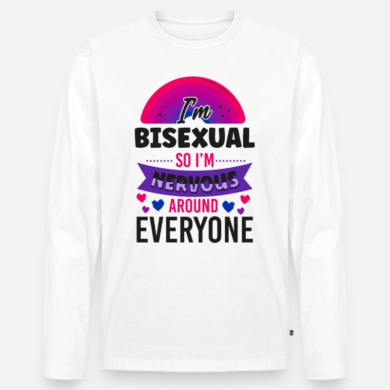Bisexual Bi Pride Flag I'M - Männer Premium Bio Langarmshirt - Weiß