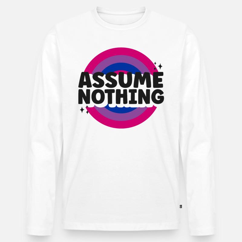 Bisexual Bi Pride Flag Assume - Männer Premium Bio Langarmshirt - Weiß