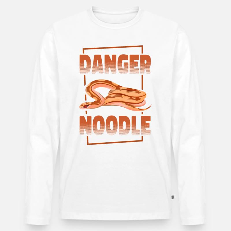 Snake Serpent Danger Noodle - Männer Premium Bio Langarmshirt - Weiß