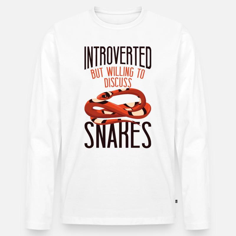Snake Serpent Introverted But - Männer Premium Bio Langarmshirt - Weiß