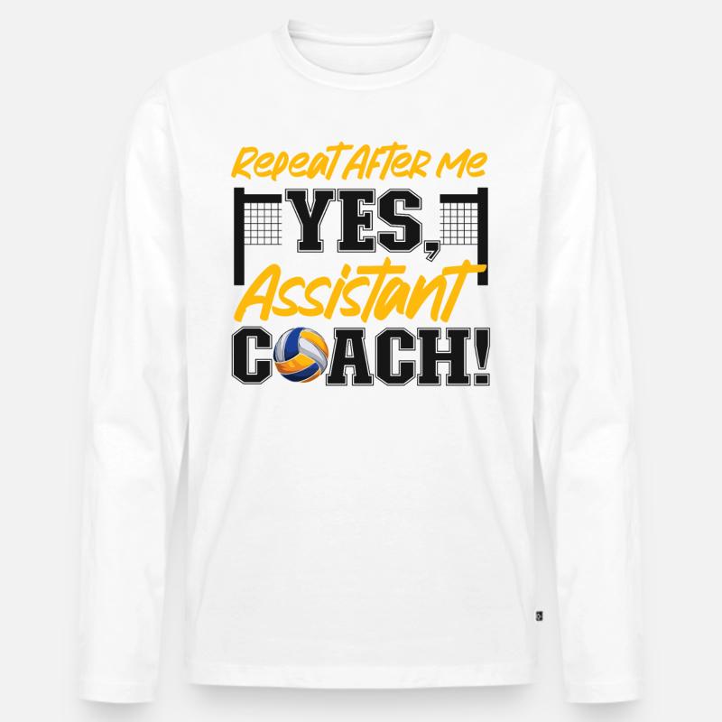 Volleyball Player Team Assistant - Männer Premium Bio Langarmshirt - Weiß