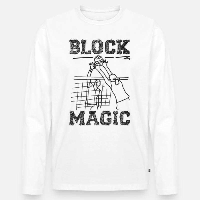 Volleyball Player Team Block Magic - Männer Premium Bio Langarmshirt - Weiß