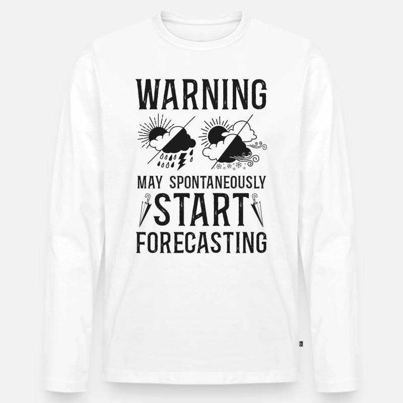 Meteorologist Weather Forecast - Männer Premium Bio Langarmshirt - Weiß