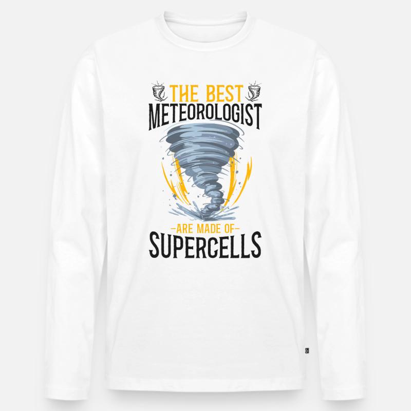 Meteorologist Weather Forecast - Männer Premium Bio Langarmshirt - Weiß
