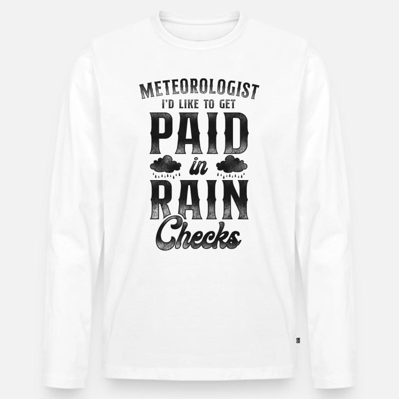 Meteorologist Weather Forecast - Männer Premium Bio Langarmshirt - Weiß