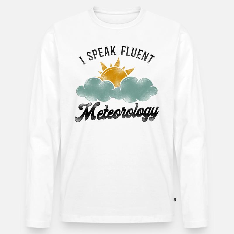 Meteorologist Weather Forecast - Männer Premium Bio Langarmshirt - Weiß