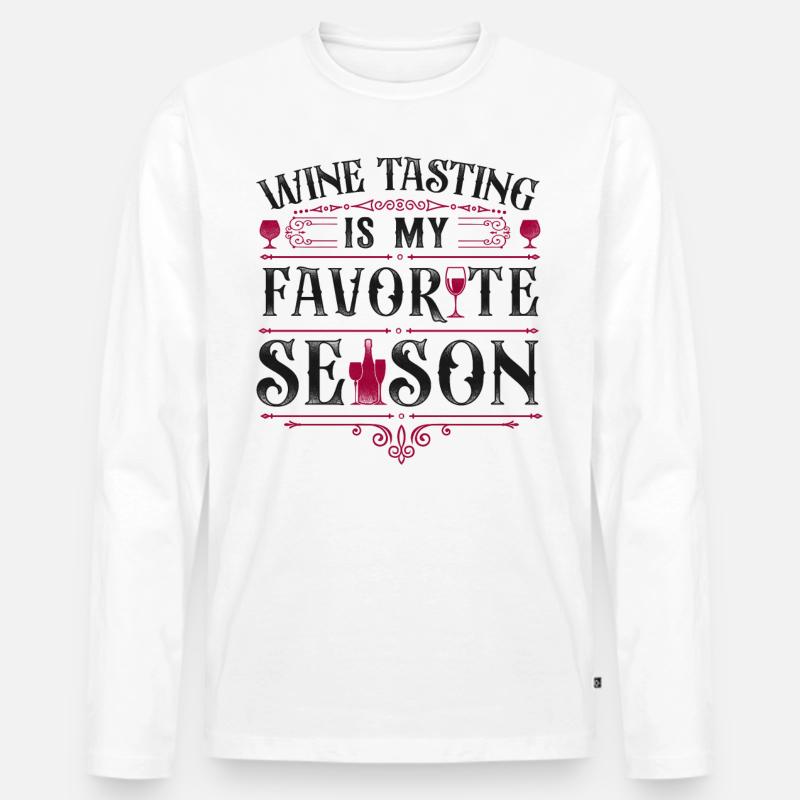 Sommelier Wine Drinking Tasting - Männer Premium Bio Langarmshirt - Weiß