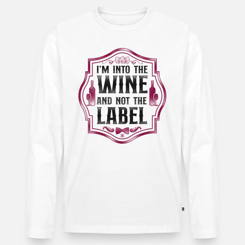 Sommelier Wine Drinking Tasting - Männer Premium Bio Langarmshirt - Weiß