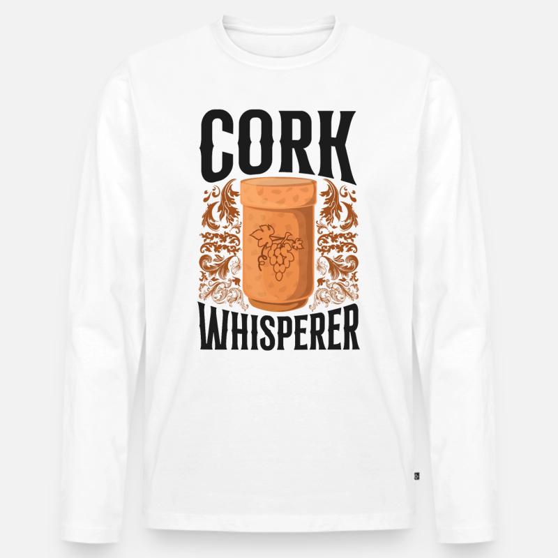 Sommelier Wine Drinking Tasting - Männer Premium Bio Langarmshirt - Weiß