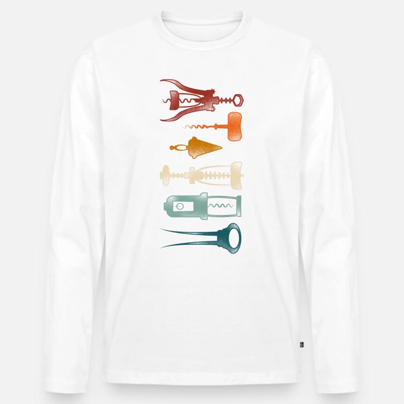 Sommelier Wine Drinking Tasting - Männer Premium Bio Langarmshirt - Weiß