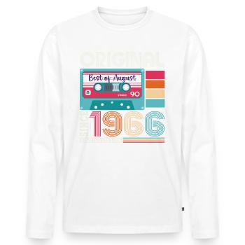 Original August 1966 56. Geburtstag Geschenk Retro - Männer Premium Bio Langarmshirt - Weiß - Vorne - Nico (187cm)