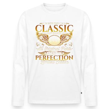 Né en 1951 Cadeau d’anniversaire Septembre - T-shirt manches longues Premium bio Homme - blanc - Devant - Nico (187cm)