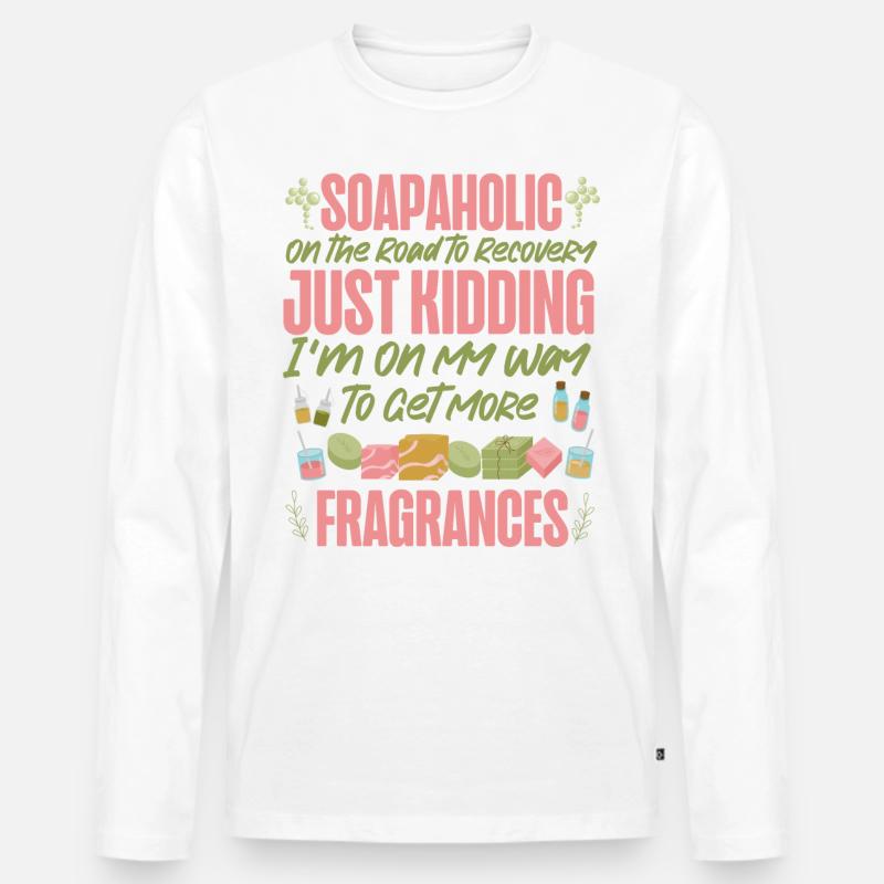 Soap Making Crafting Soapaholic On - Männer Premium Bio Langarmshirt - Weiß