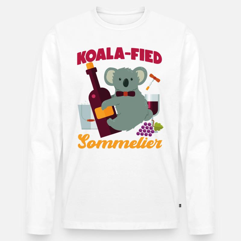 Sommelier Wine Drinking Tasting - Männer Premium Bio Langarmshirt - Weiß